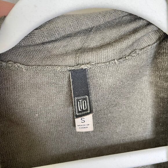 The Limited Wool Blend Cardigan Wrap TopSize Small Army Green Asymmetrical - Picture 5 of 7